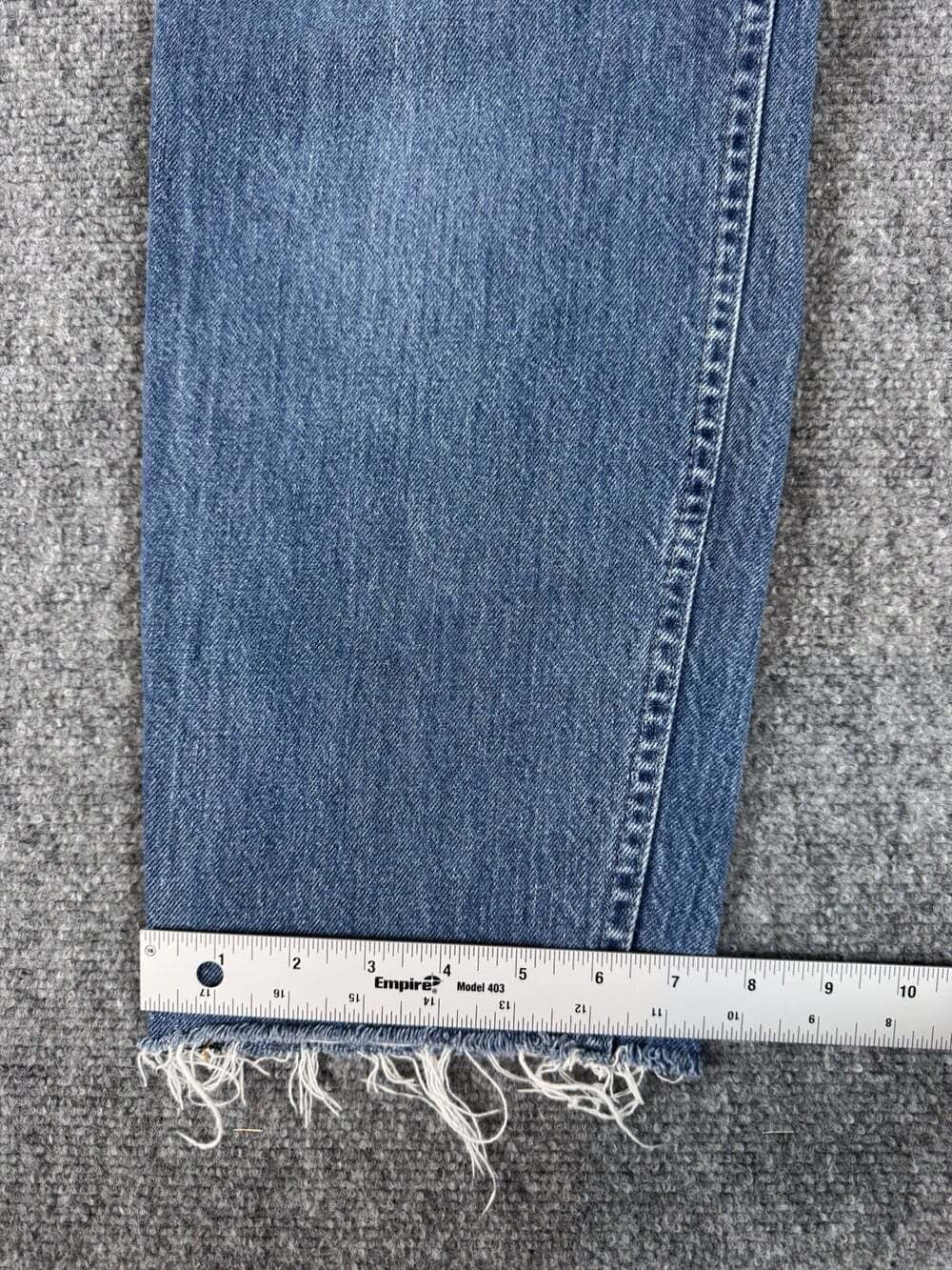 Vintage 80s Lee Talon Zipper Denim Straight Jeans Regular Fit Distressed Size 24 - Picture 9 of 10